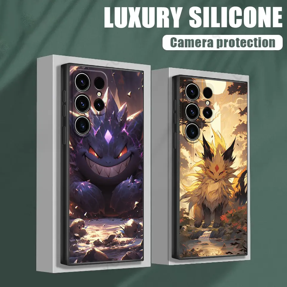 Pokémon Gengar Jolteon Charmander anime telefónny puzdro pre Samsung Galaxy S24 Ultra prípady S23 S21 S20 Fe S22 9 plus poznámka 20 10 Cover