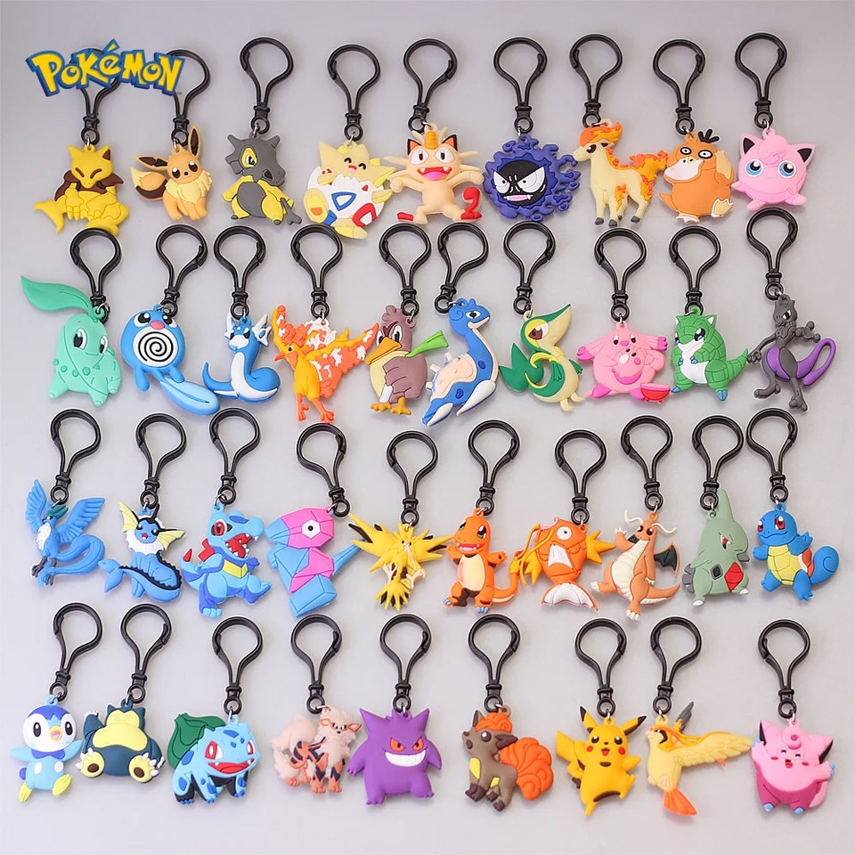 Pokémon Pikachu keychain karikatúra Anime Action Figures Charizard Gengar Eevee Mewtwo akrylové obojstranné kľúče