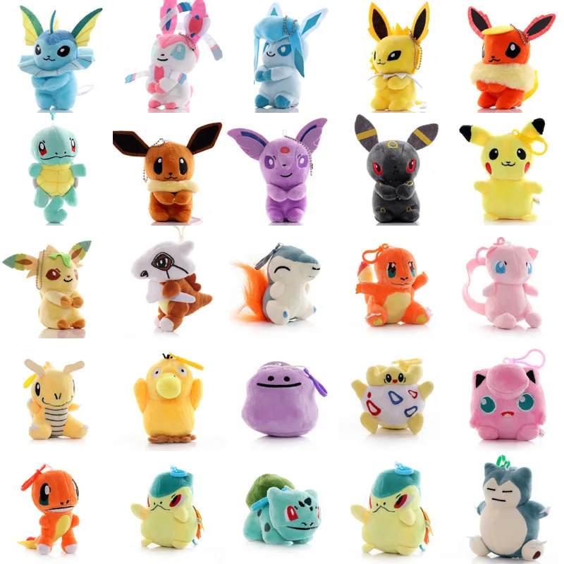 Pokémon Pikachu plyšové hračky kawaii eevee plnené pohyblivé hračky Charmander Squirtle Zhromažďovanie darčekov pre bábiky pre deti darček