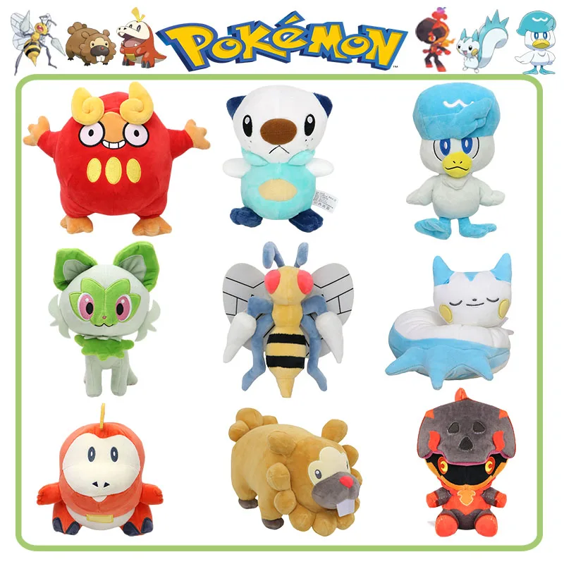 Pokémon plyšový beedrill bidoof hračky sprigatito fuecoco darumaka plnený charcadet pachirisu Oshawott karikatúra peluche bábika darček