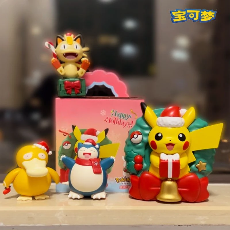 Pokémon Pocket Spirit Pikachu Snorlax Psyduck Meowth Kawaii 3D trojrozmerné môže emitovať ľahké vianočné témy hračky, modelový darček