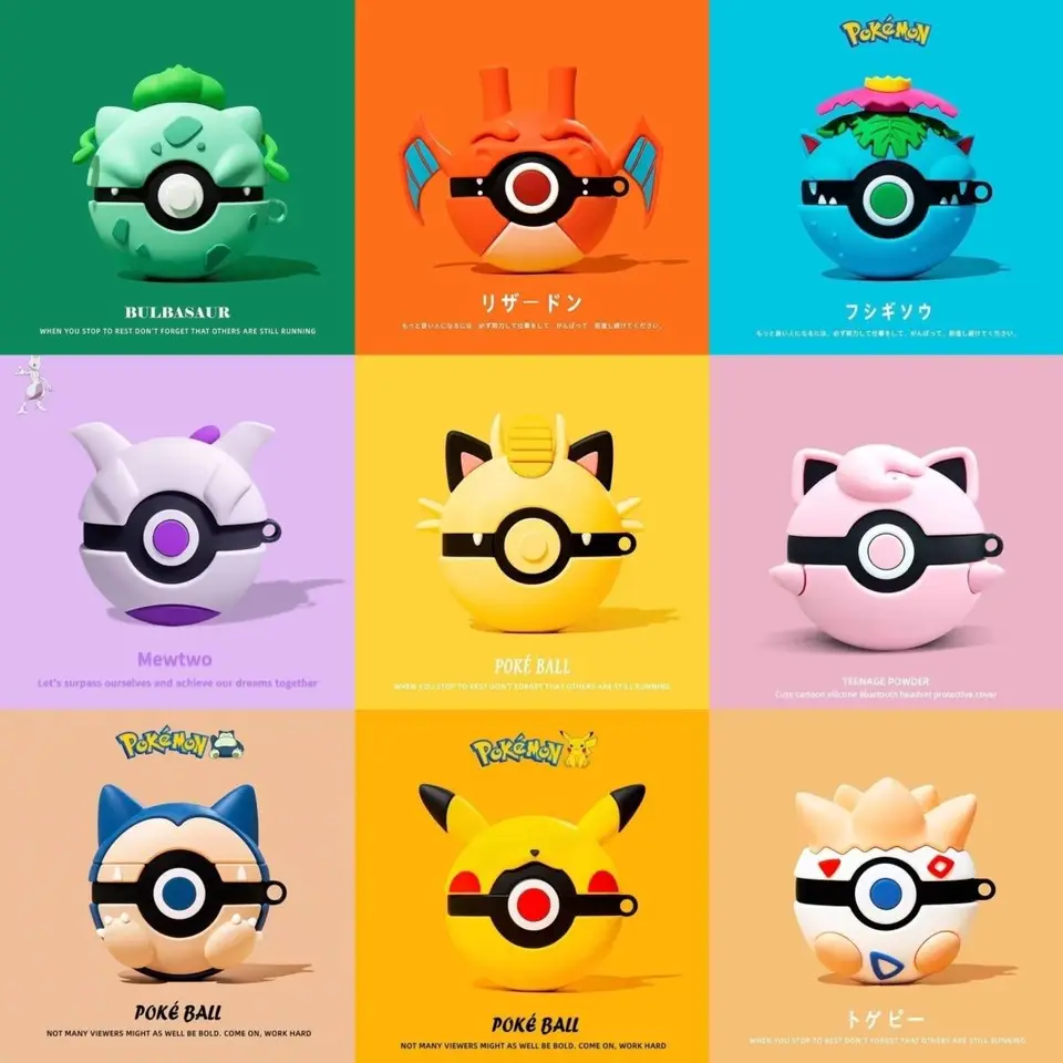Pokémon pre AirPods Pro 3 2 Case Cartoon Silikone Ochranné puzdro pre prevenciu pádu Pro2