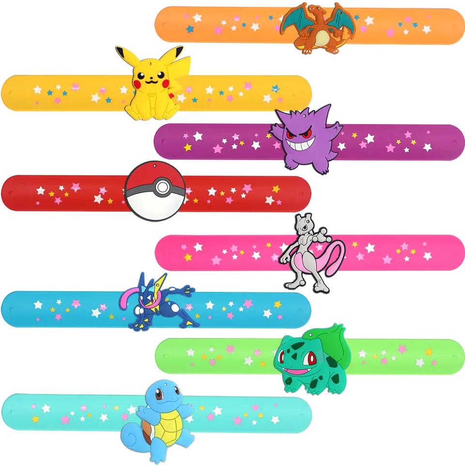 Pokémon roztomilý pikachu silikónový náramok náramky Anime Doll Chaors Detský kruh Pat Circle Educational Toys Darček k narodeninám
