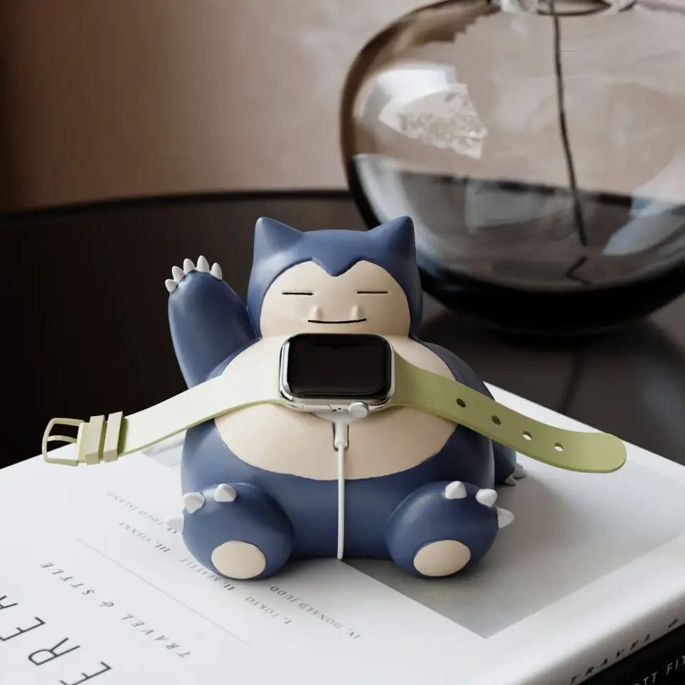 Pokémon roztomilý Snorlax Gengar pre Apple Huawei stolová dekorácia hodinky nabíjačku stojan na nabíjačku stoja