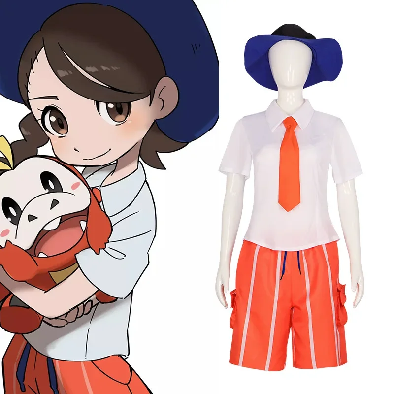 Pokémon Zhu Zi Cos Suit Dvojrozmerná animácia Cosplay košele nohavice obleky roztomilý štýl vysokej školy, pódium Performance Suit Hat