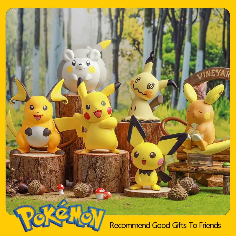Pokémonové akčné figúrky Originálne pikachu kawaii mimikyu togedemaru raichu anime karikatúra hračky Zhromažďovať bábiky darček pre deti