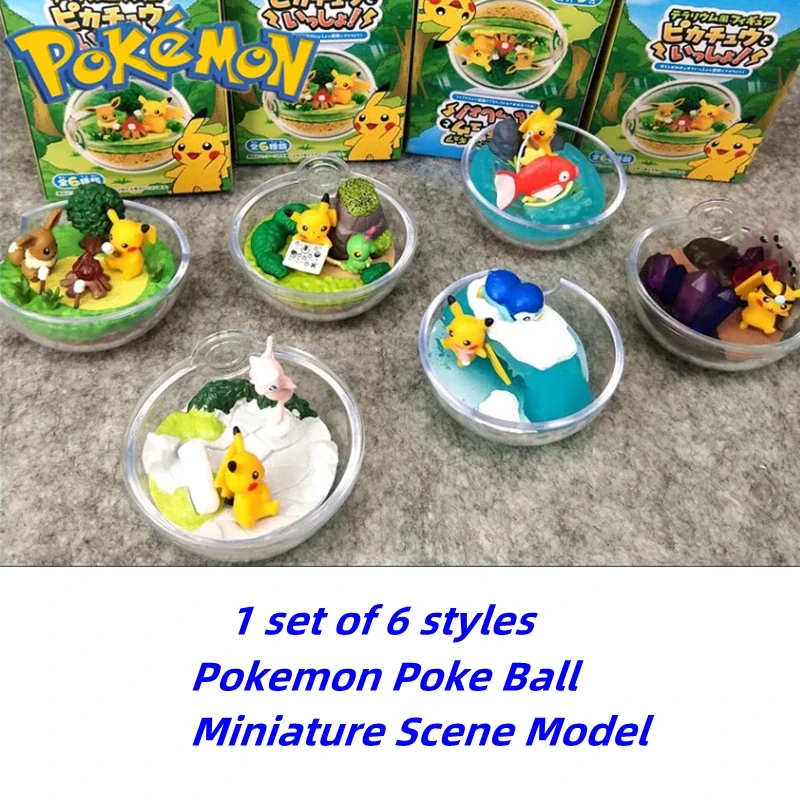 Pokémonový model detská hračky miniatúrna scéna Series 2. generácia Transparentná poke lopta Doll Pikachu Magikarp Piplup Mew Doll