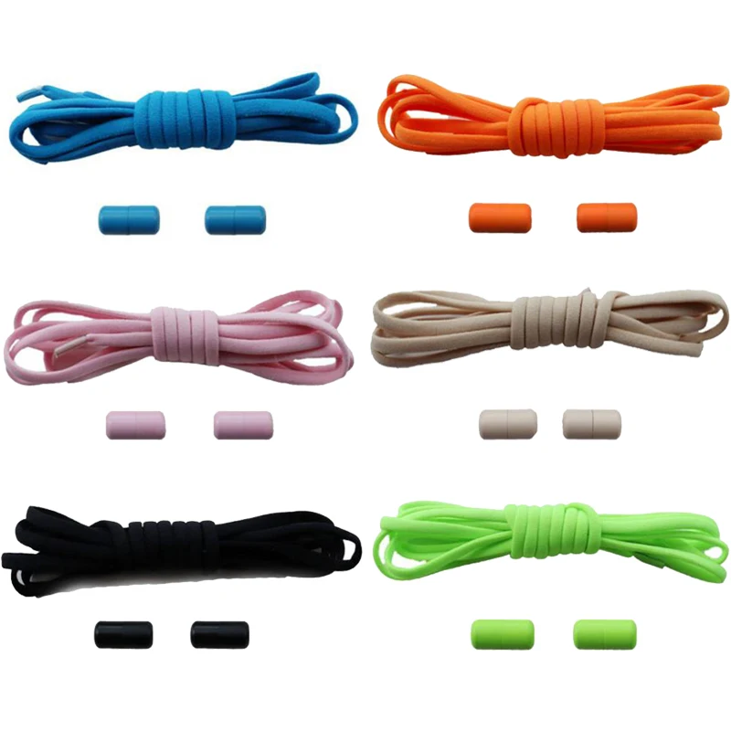 Polkruh no kravata šnúrky elastické topánky šnúrky tenisky Shoelace kovový zámok lenivé šnúrky pre deti a dospelý jeden veľkosť hodí všetky topánky