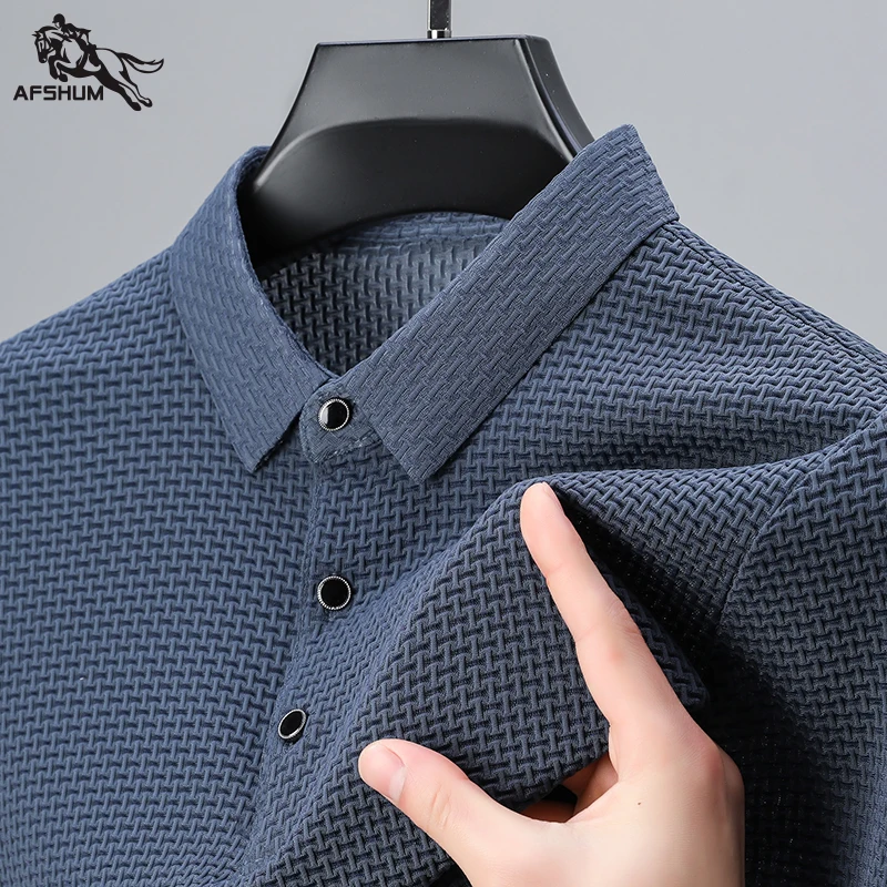 Polo košeľa Men Summer New Mulberry Silk pán s krátkym rukávom Poliev Poliev Mládež mládež Mládežná farebná business business least pólové tričko M-3xl 4xl 8828
