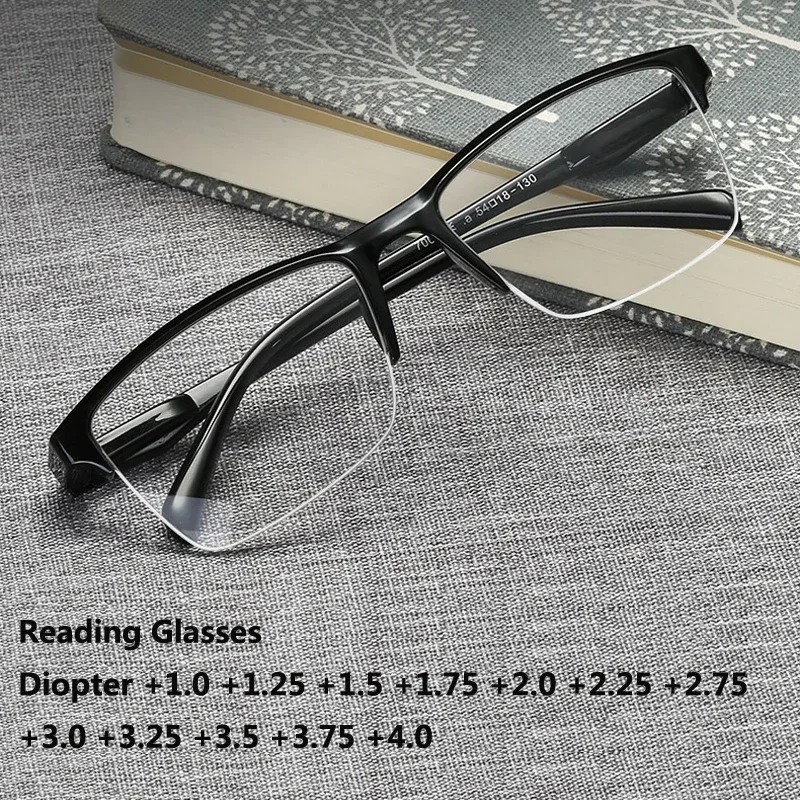 Polovičné okuliare Ultralight Čítanie Ženy Muži Unisex Presbyopia okuliare s diopterom +1.0 1,25 1,5 1,75 2.0 2.5 2,25 až 4,0