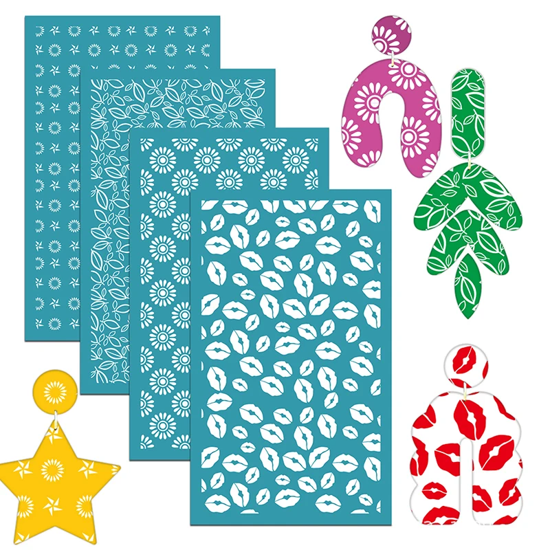 Polymérne hlinené hodvábne šablóny Stencils Opätovne použiteľný prenos geometrickej tlače hodváb
