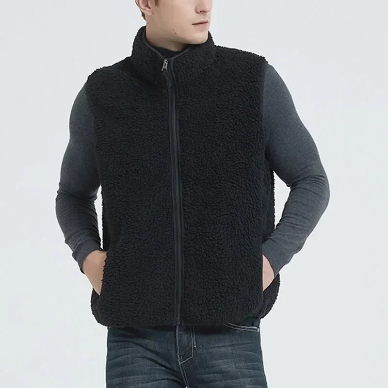 Polárna fleece vesta pre ženy Men Men na jeseň zimné teplé plášte bez rukávov pár stojan na zips zips vonkajšie oblečenie masívne farebné vesty
