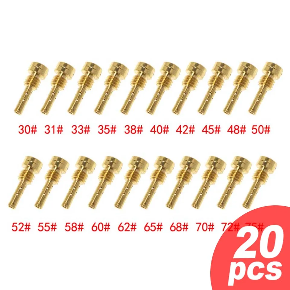 Pomalý pilotný prúd 4,5x0,75 mm vlákno pre Keihin Kawasaki CV CVK FCC FCR Carburetor N424-25 Injektorová tryska