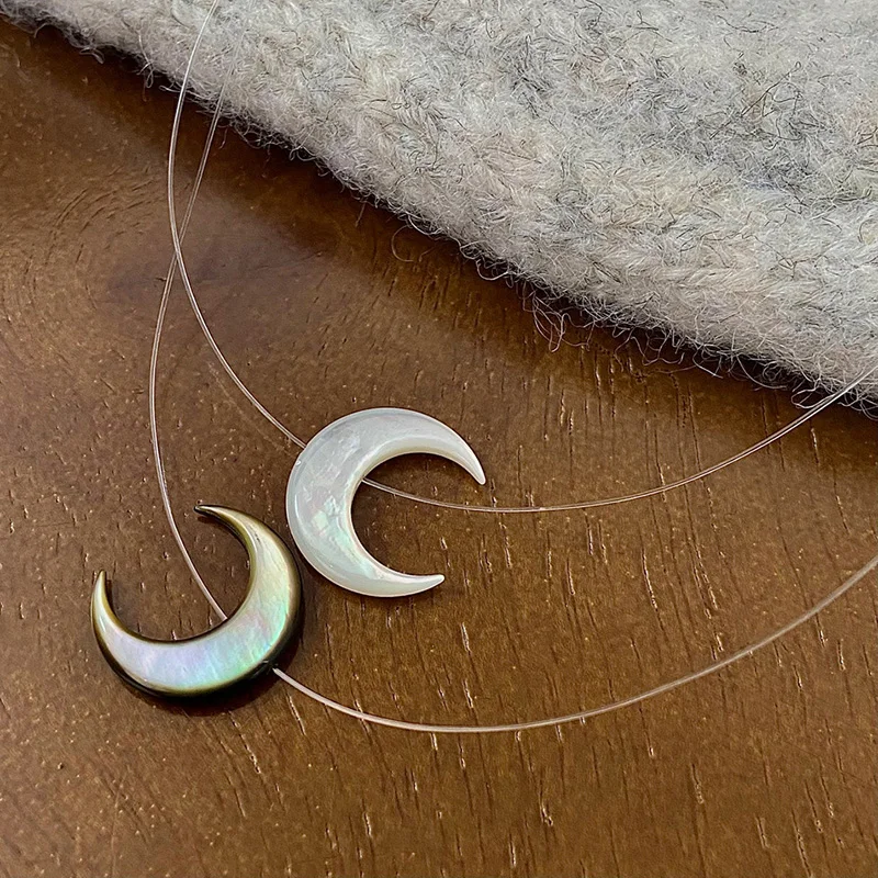 Ponykiss 925 Sterling Silver Shell Moon Moon Fish Wipers Chokers Náhrdelníky pre ženy minimalistické roztomilé jemné šperky príslušenstvo