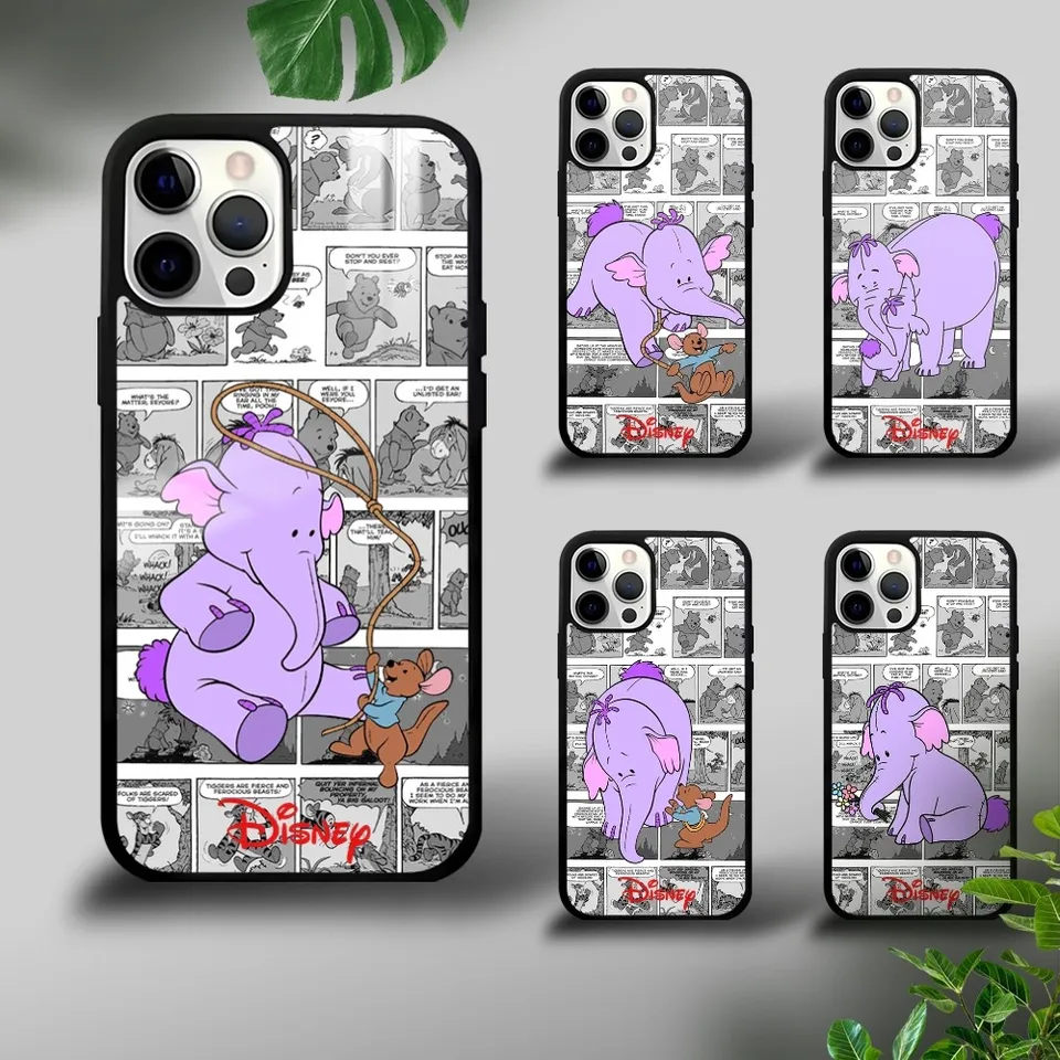 Pooh's Heffalump Cartoon Winnie Telefón pre iPhone 16 15 14 13 12 11 Pro XS Max Mini Plus Culares Hard Funda