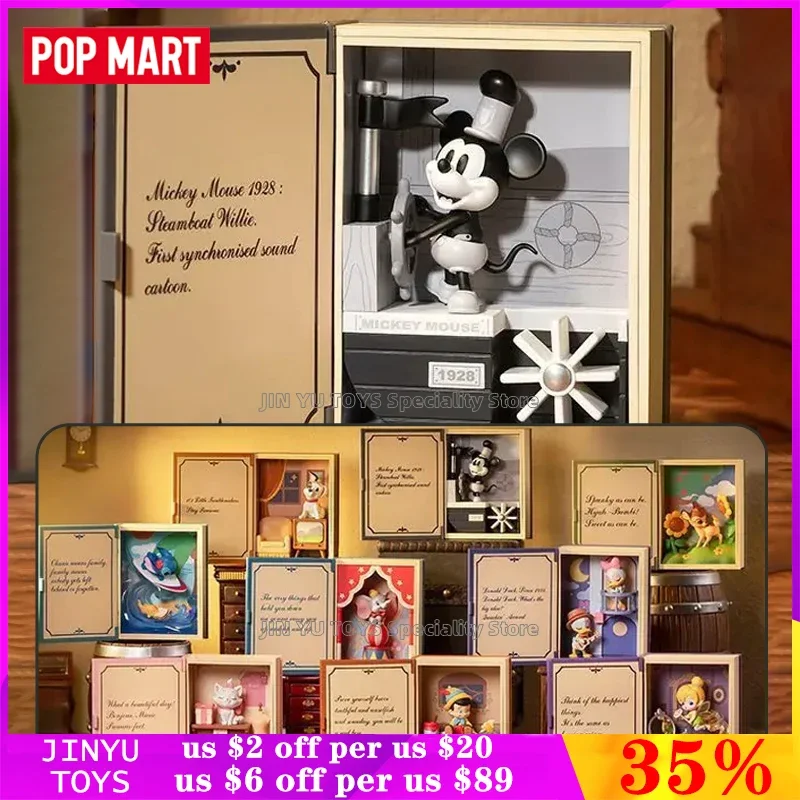 Pop Mart Disney Classic Fairy Tale Series Blind Box Kawaii Anime figula modelu karikatúra Model Guanl Bag Designer Dolls Detské hračky