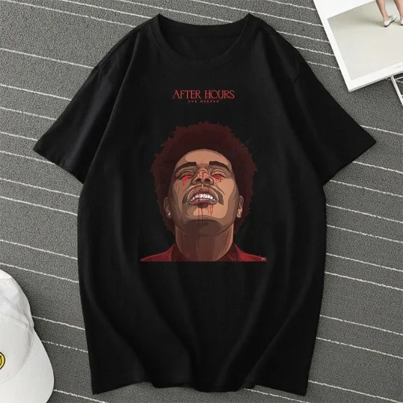 Pop Singer The Weeknd Artist Tlač módneho muža Tričko Ženy Harajuku Kawaii Tshirt Streetwear Ullzang T Trišt Kórea Top Top