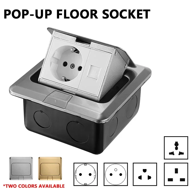 Pop -up podlahová zásuvka skrytý typ EÚ/FR/US/UK/Universal Power Outlet ELEKTRICKÉ SPÍNY PRE DOMÁCNO