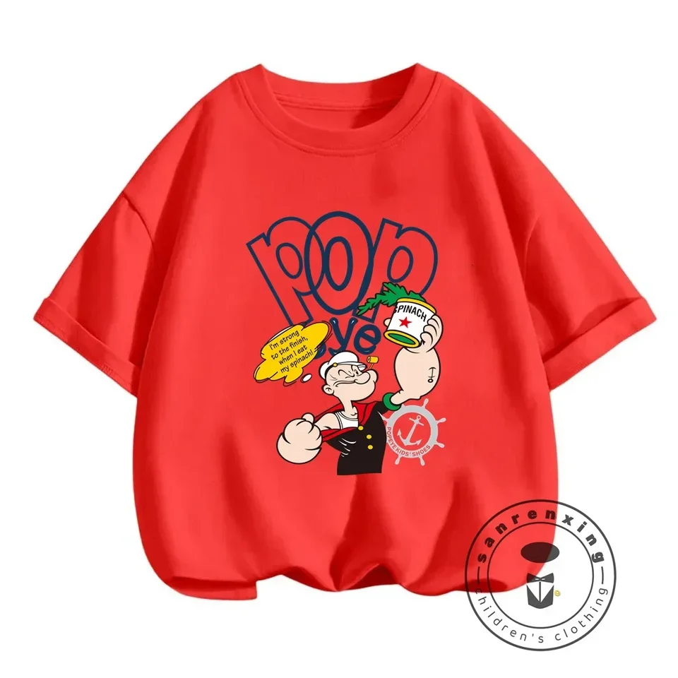 Popeye Sailor Tees For Kids 'Delight Stylish Summer Wear s mäkkým hip -hopovým vkusom - cenovo dostupné neformálne pre chlapcov a dievčatá