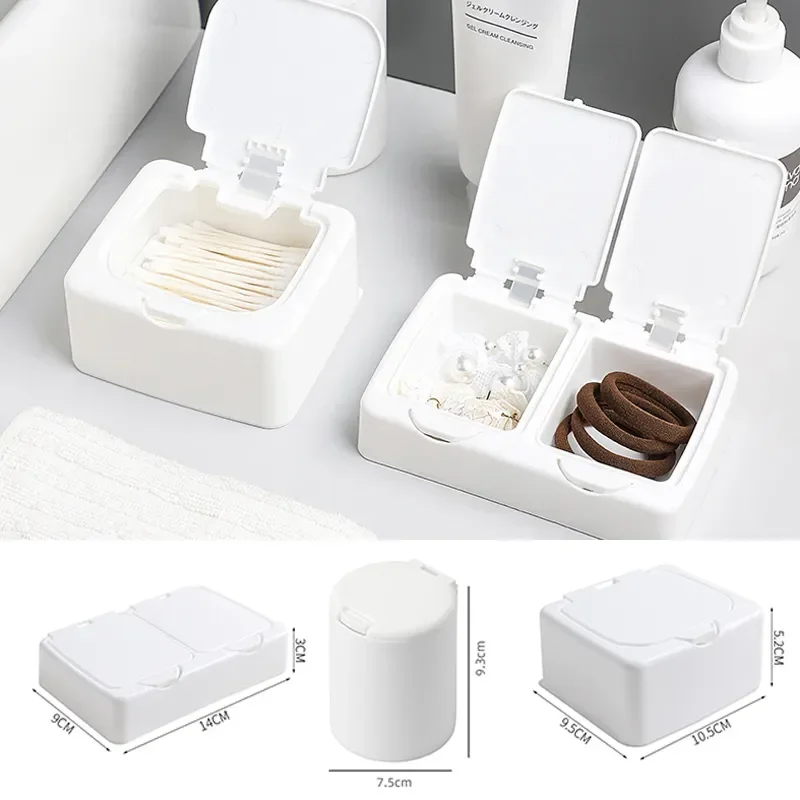 Popové okno Typ Storage Box Cotton Twab Box Obdĺžnikový dvojitý mriežkový kruhový kruhový jednoduchý úložný priestor Malé objekty Vlasov