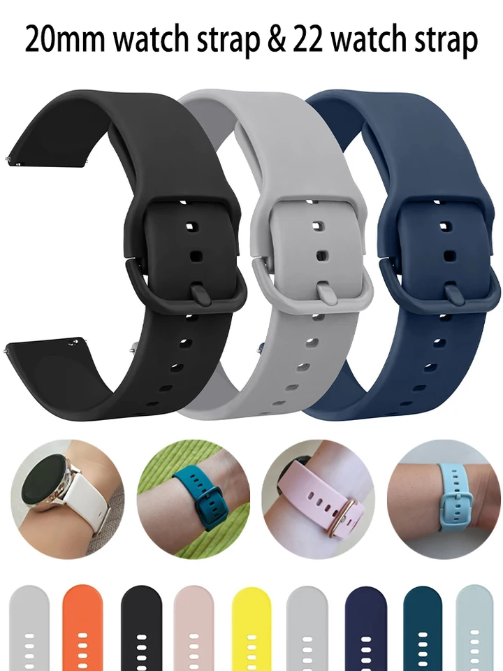 Popruh 22 mm/20 mm pre Samsung Galaxy Watch 6 5 4 Pro/3/Gear S3 Frontier/Active 2 Silikone Watchband Galaxy Galaxy 4 Classic 46 mm