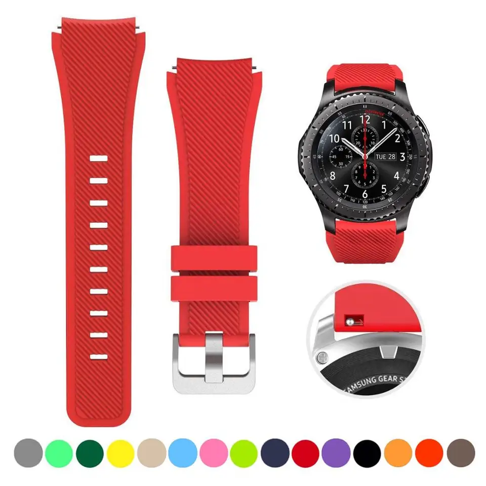 Popruh pre Samsung Galaxy Watch 4/Classic/46 mm/42 mm/Active 2 Gear S3/S2 Silikónový náramok Huawei GT/2/GT2/3 PRO 22/20MM WatchBand