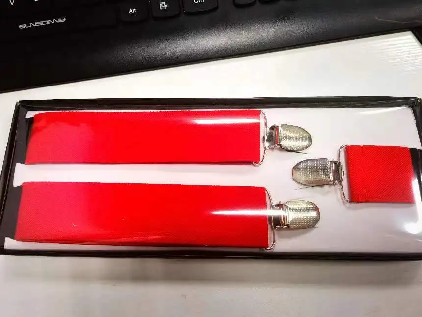 Popruh tri sponky 3,5 široké pánske podväzky na zákruty solídnych farieb nohavičky zavesené nohavice na nohavice Clips Darček.