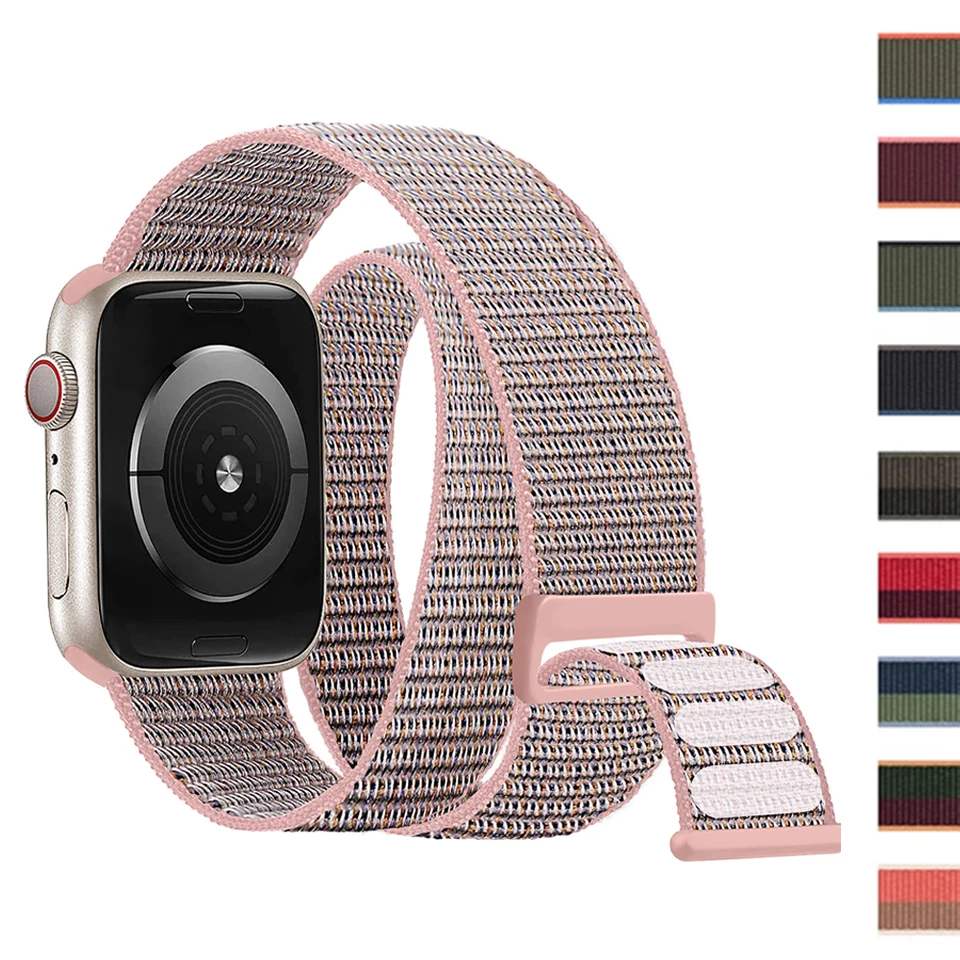Popruhy nylonovej slučky pre pásy Apple Watch Band 44mm 40 mm 45 mm 41 mm 42 mm 46 mm náramok/členok náramku Iwatch Series 10 9 8 SE Ultra 2 49 mm