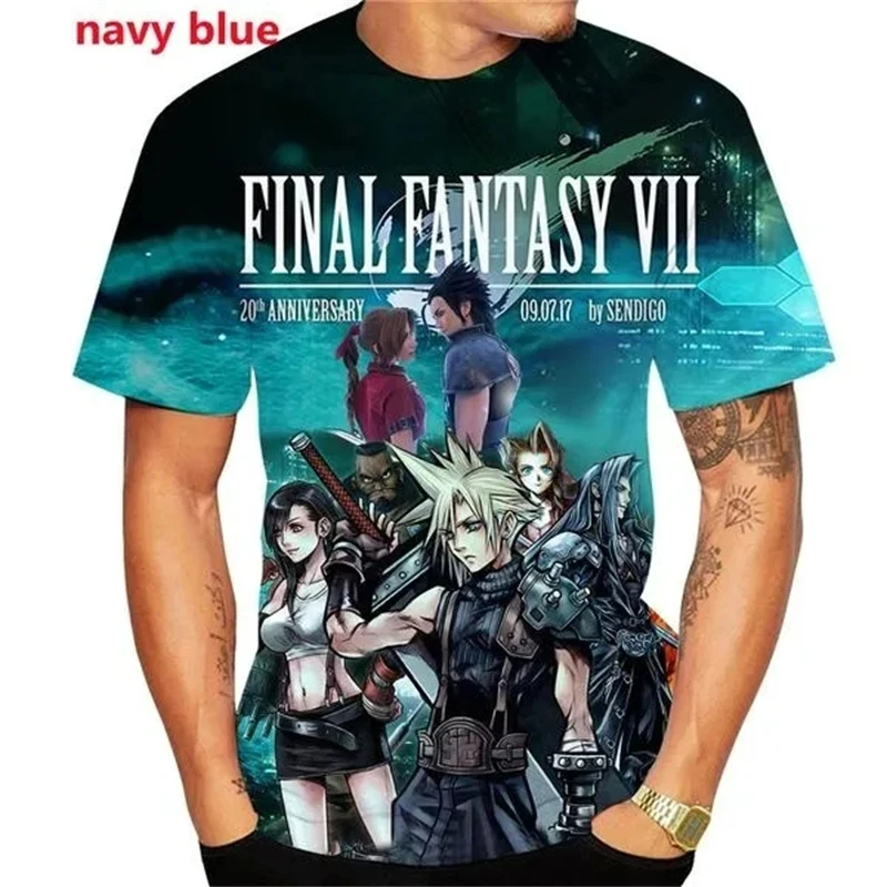 Populárna hra Final Fantasy Graphic T tričká 3D tlačené muži Dámske tričko Móda y2k okrúhly krk top plus unisex ropa hombre