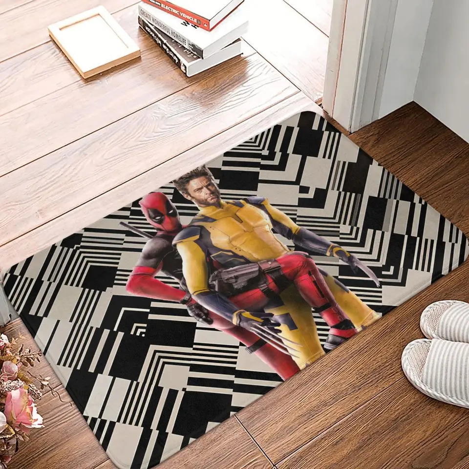 Populárne filmy Anti-Slip Doormat Kitchen Kitchen Mat Deadpool & Wolverine Hallway Carpet Vitajte koberec Decanrative