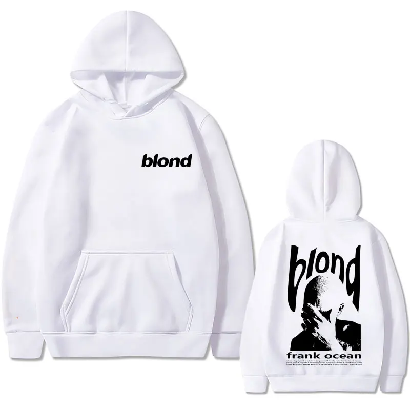 Populárny spevák R&B Frank Hip Hop Retro Hoodie Man Ocean Módne nadmerne nadmerne pulóver Muž blond hudba Vintage fleece Cotton Hoody