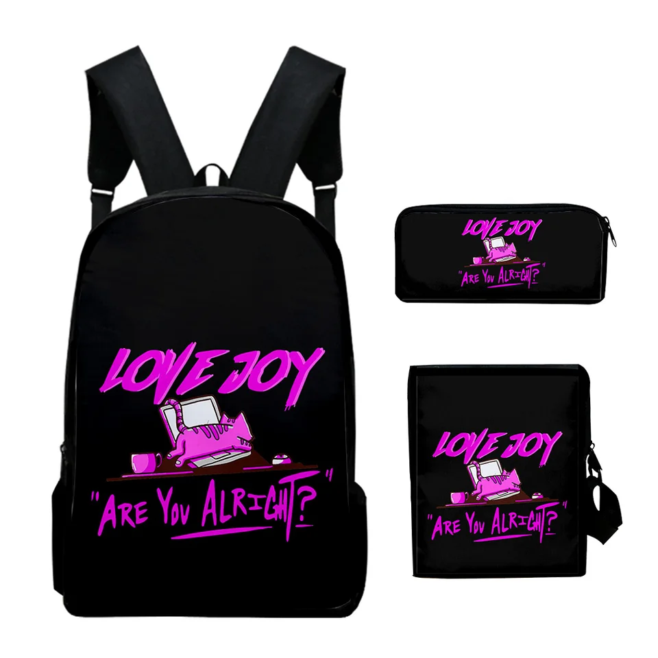 Populárny Wilbur Soot Lovejoy 3D Print 3ks/Set Pupil School Bags Laptop Daypack batoh nakloneným ramenným taškami Puzdro