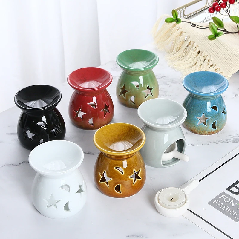 Porcelánová aróma horák éterický olej pec mini sviečka držiak na sviečky pevná farba keramické remeslá vôňa obývacia izba Domovod