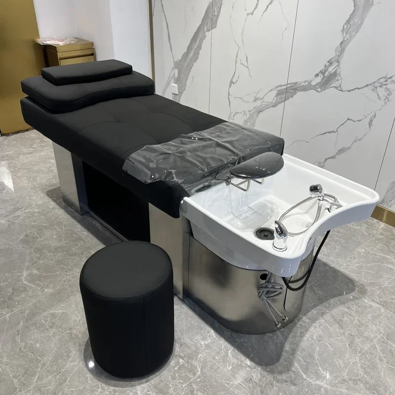 Porcelánové kaderníctvo Salón Washbasin Šampón Kreslo Kúpele Sprchovací kút estetický účes