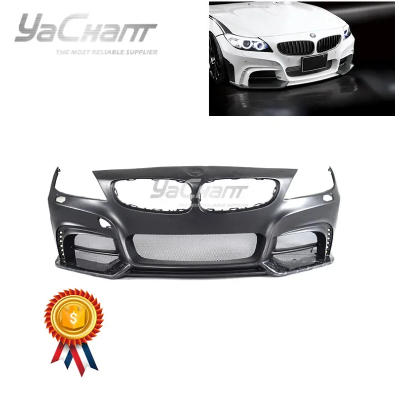 Porcia uhlíkové vlákno kované kované uhlíkové väzba predný nárazník pre roky 2009-2013 BMW Z4 E89 Rowen White Wolf Edition Style s LED