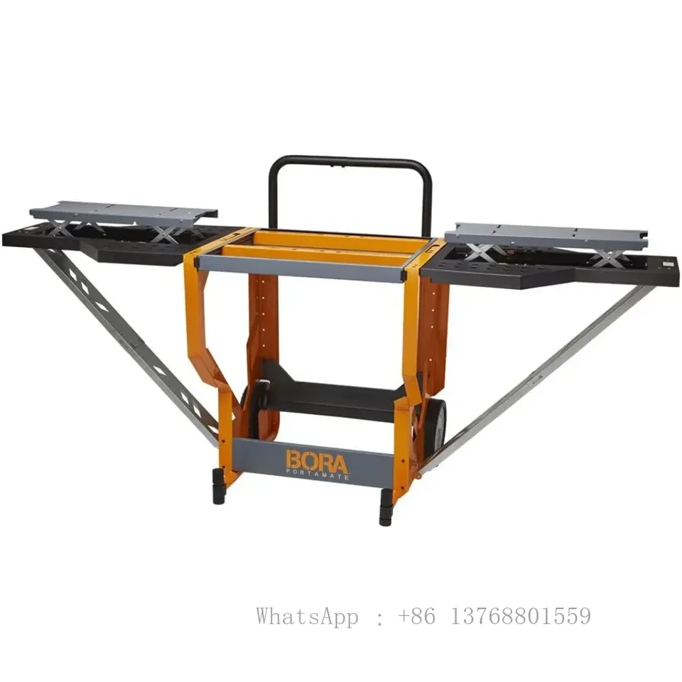 PortaMate - pracovná stanica PM -8000 MITER SAW STAND | Top pracovný stôl mobilného rolovania | Oranžová a šedá so skladacím krídlom