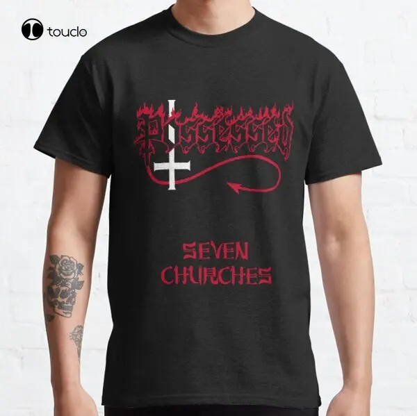 Posadnuté sedem kostolov Death Metal Band Classic Tričko Tee tričko Custom Aldult Teen Unisex Digital Digital Printing Fashion Funny New