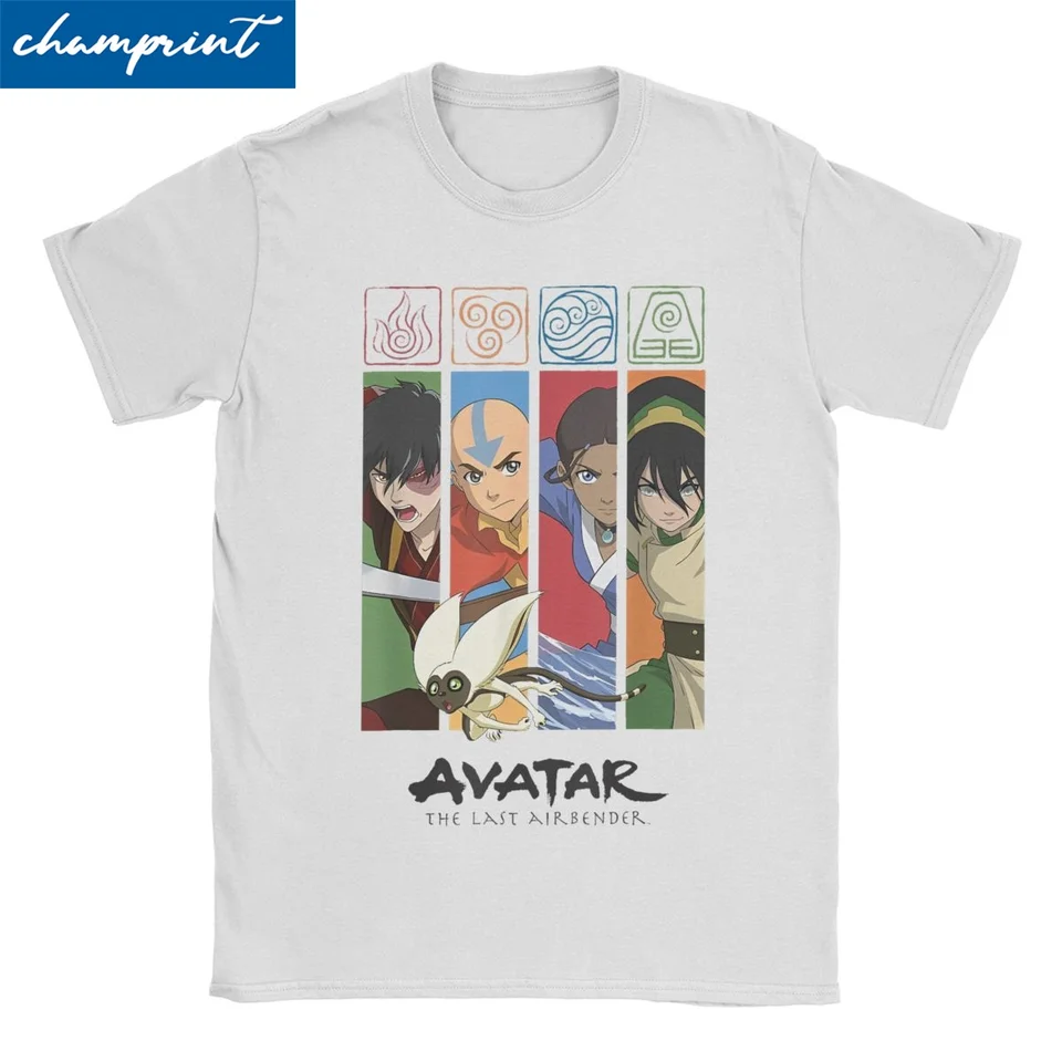 Posledné tričko Airbender Four Elements for Men Women Anime Vintage Cotton Tee tričko s krátkym rukávom tričko Darčekové nápady oblečenie