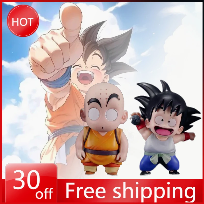 Postava Dragon Ball postava Kakarotto Krillin Anime Action Series 13cm Model Car Ozdoby izba dekorácie deťom hračky vianočný darček