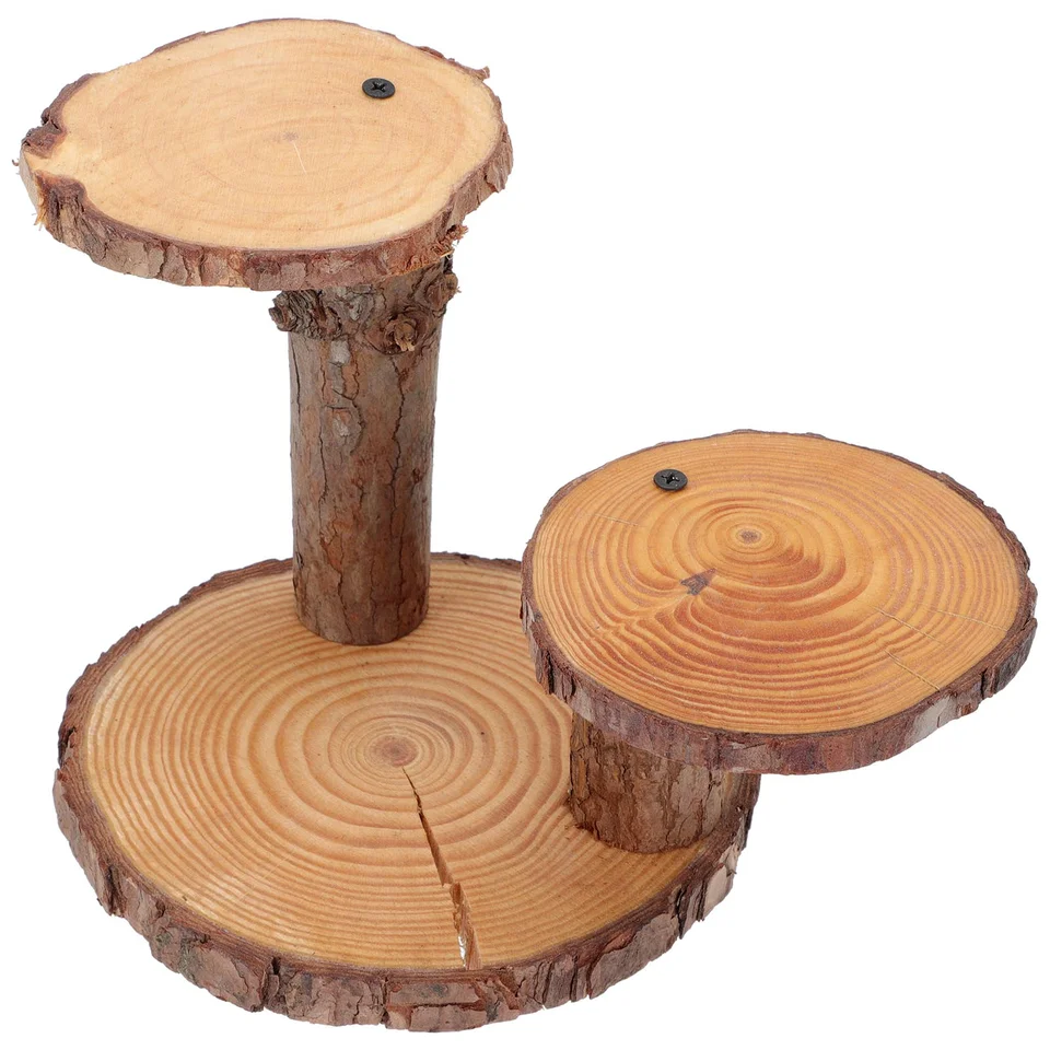 Postavte drevené koláče držiak na košíčke podložky podriadený servírovanie flower dezert okrúhle veža Záhradníctvo Displej bonsai farmár
