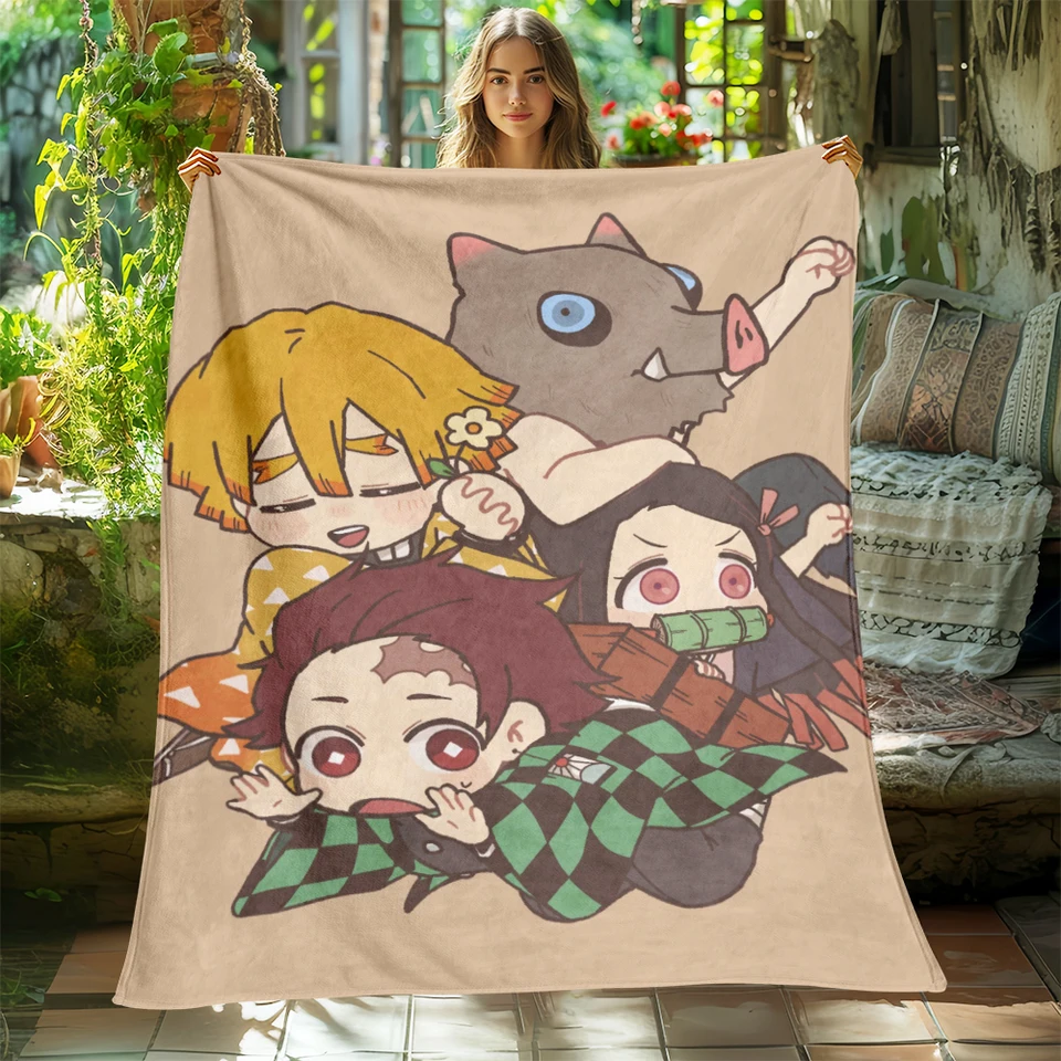Postavy anime tlačia štyri sezóny prikrývku pohovka posteľ Soft and Fluffy Deka Mäktého teplého flanela hodu prikrývku darček