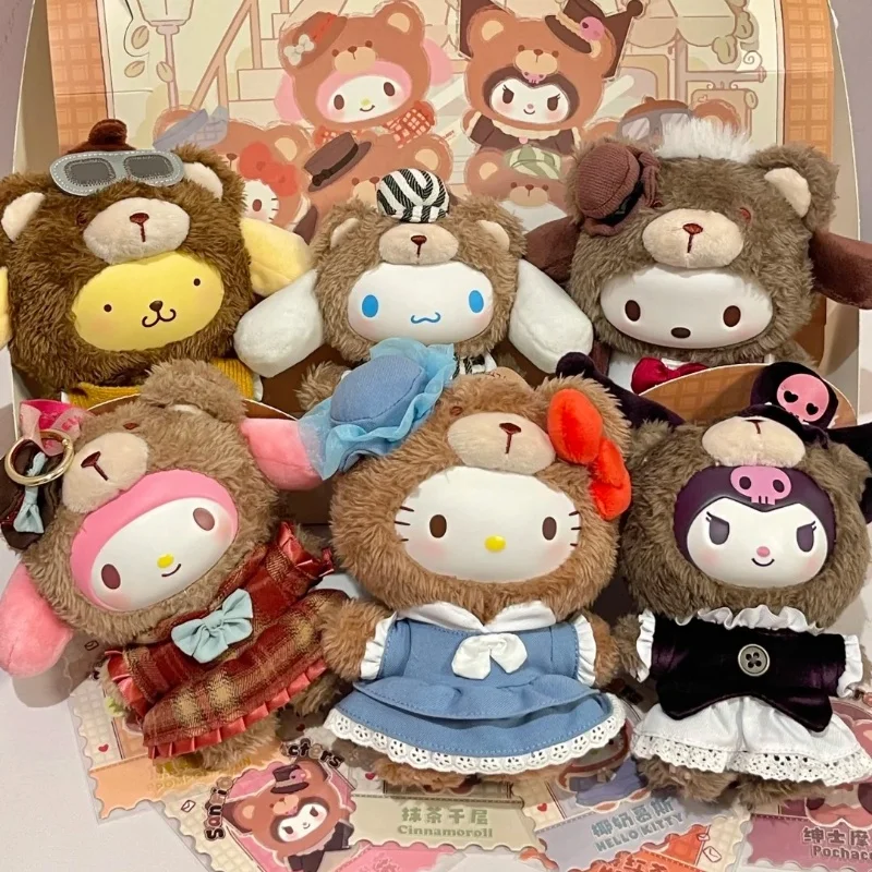 Postavy Sanrio Popoludňajší čaj Serisedoll Pendantkuromi Cinnamoroll Hello Kitty Vinyl Kawaii Dolls Birthday Friends Toy Gift