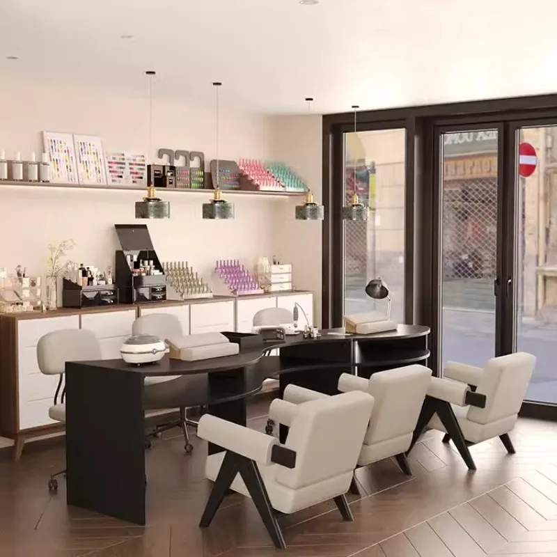 Postmoderné nechtové stoly stolové make -up moderné repisas módne nechtové stoly dizajnérske zásuvky kreatívne Mesa Manicura Domáci nábytok