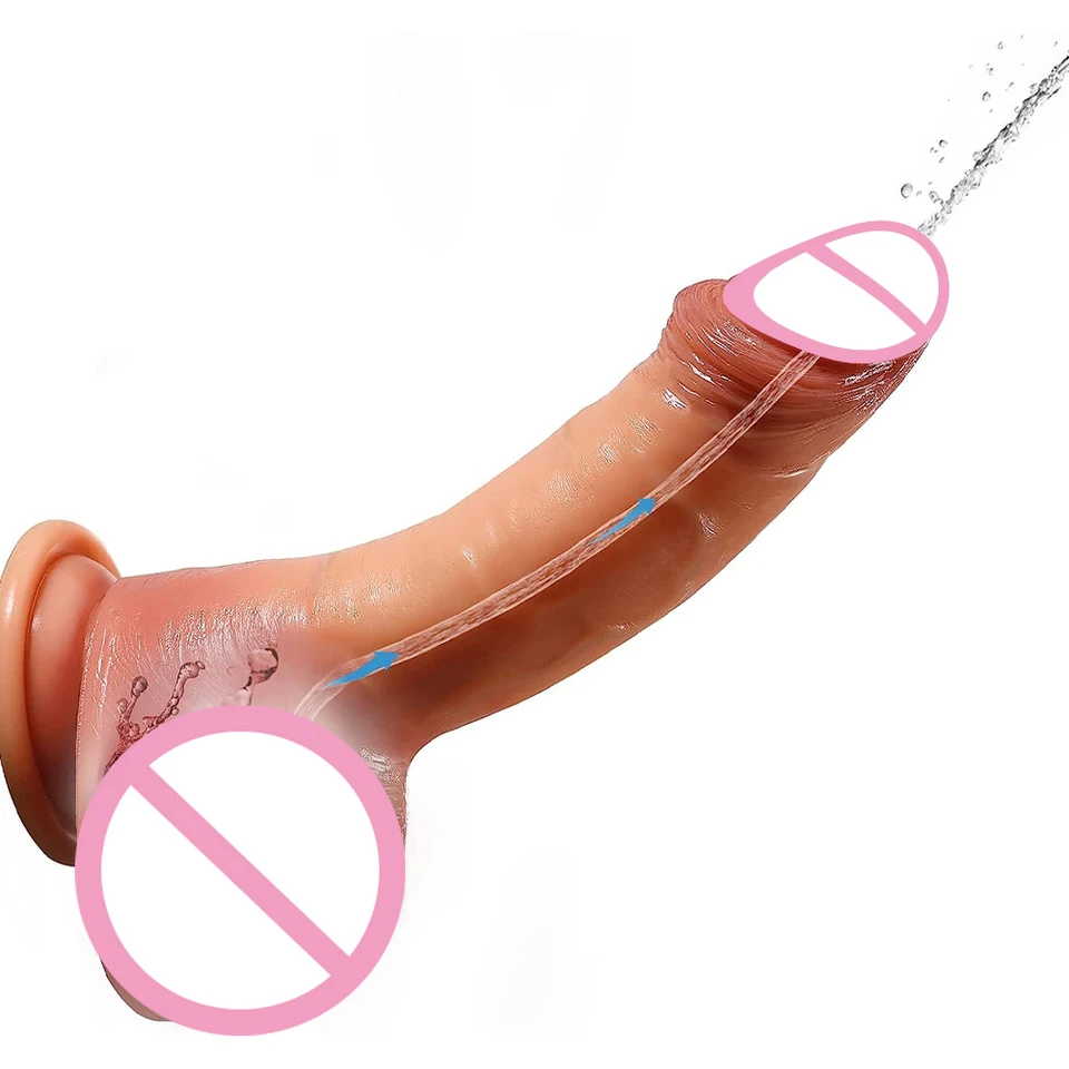 Postriekanie dildo mäkké realistické dildo ejakulujúce péro penis popočet dildos pre ženy striekajú sprej vodu dildo sexuálne hračky pre dospelých