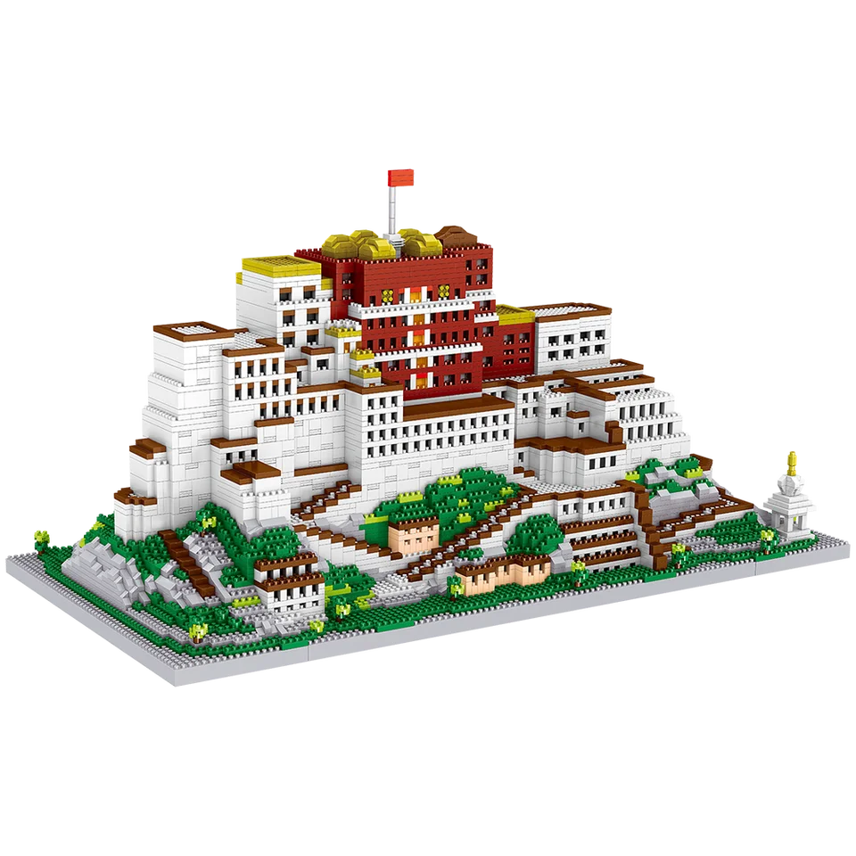 Potala Palace 3D plastový model architektúra Mikro tehly pre dospelých stavebné bloky Hračky Zostavujú dekoráciu Killer Čas