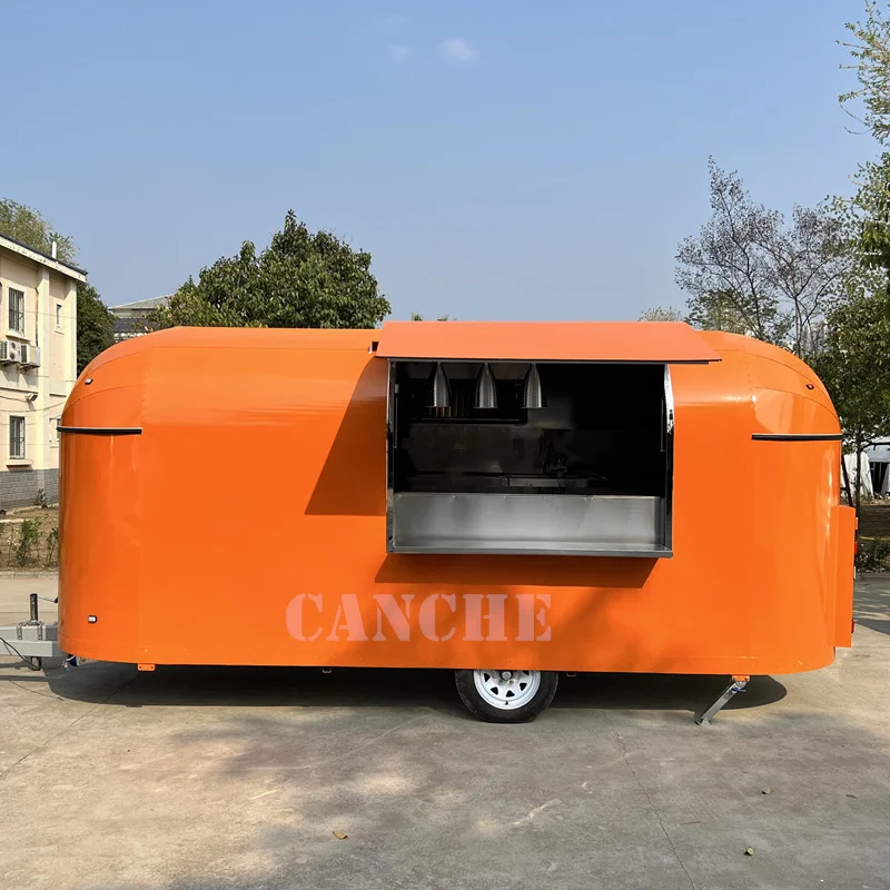 Potravinové stravovacie prívesy Plne vybavené Taco Truck Mobile Kitchen Pizza Kávový košík BBQ Prívesy lacné mobilné nákladné vozidlo