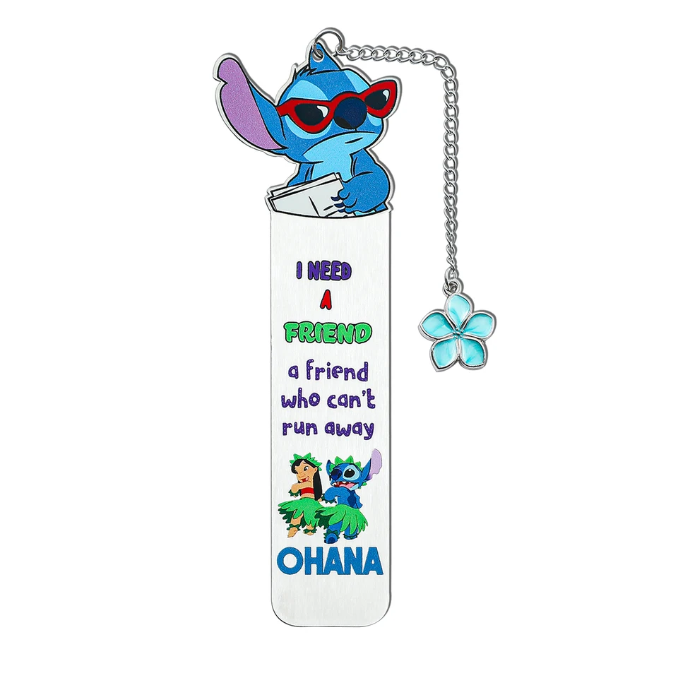 Potrebujem priateľa, ktorý nedokáže utiecť z nehrdzavejúcej ocele záložka Disney Cartoon Cutoen Stitch Ohana Book Marks