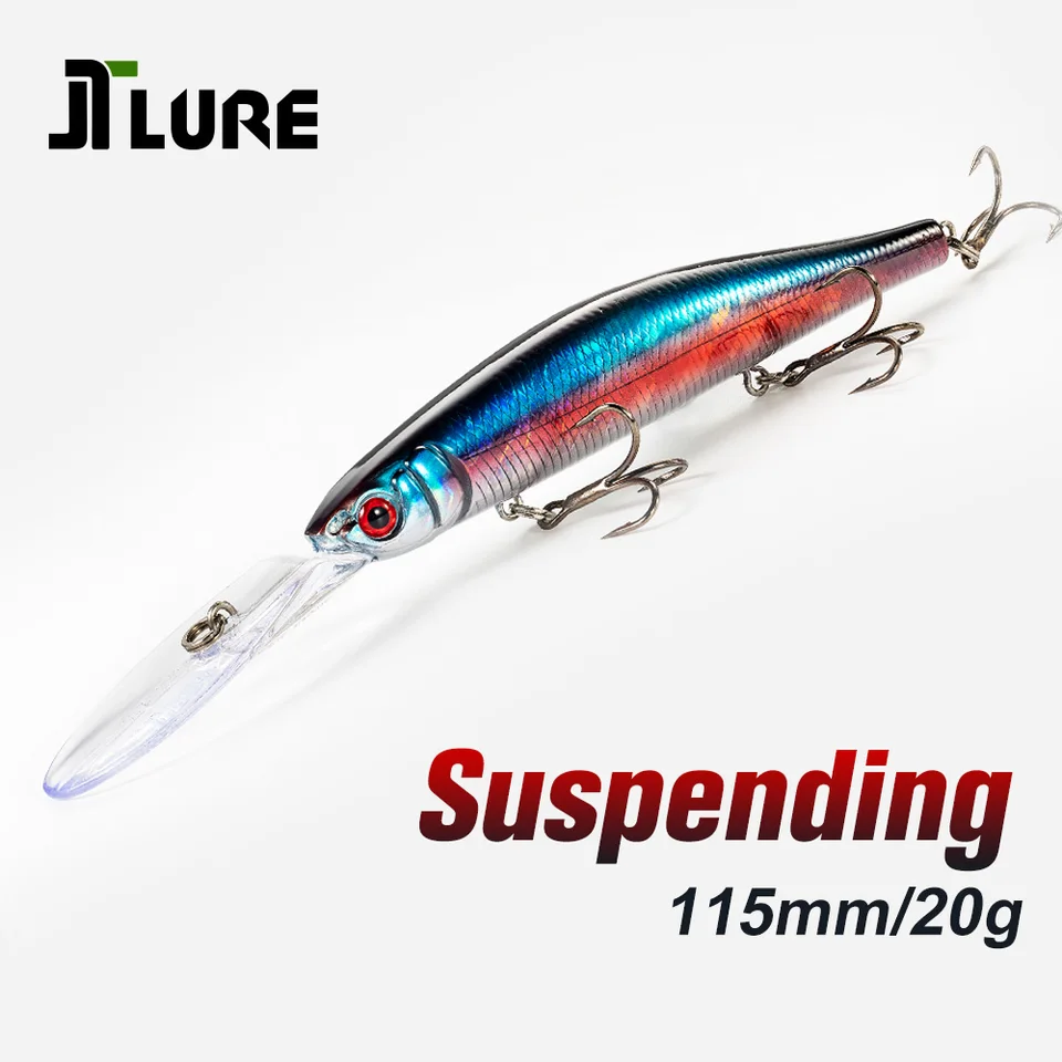 Potápačské rybárske nástrahy Minnow 115 mm 20g Spaľovanie tvrdej umelej návnady Wobbler JT9463