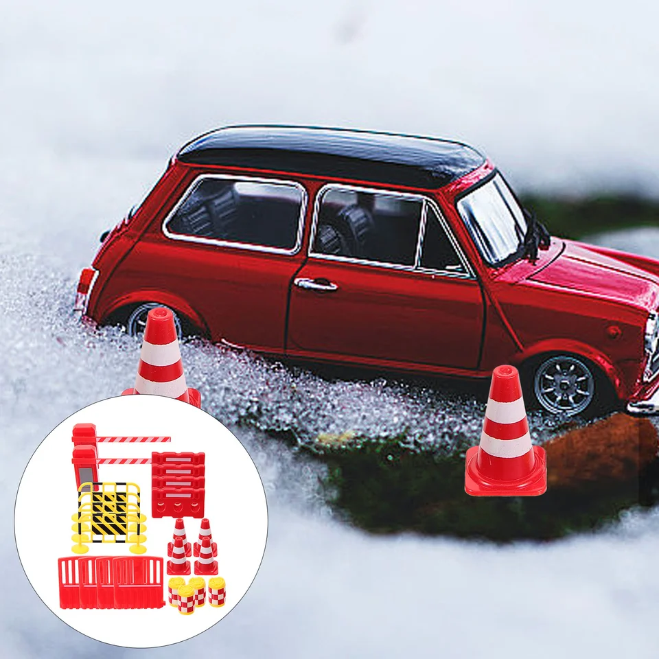 Pouličné značky parkovisko Road Miniatúrna dopravná bariéra modely hračiek kužeľ barikáda hračky dieťa