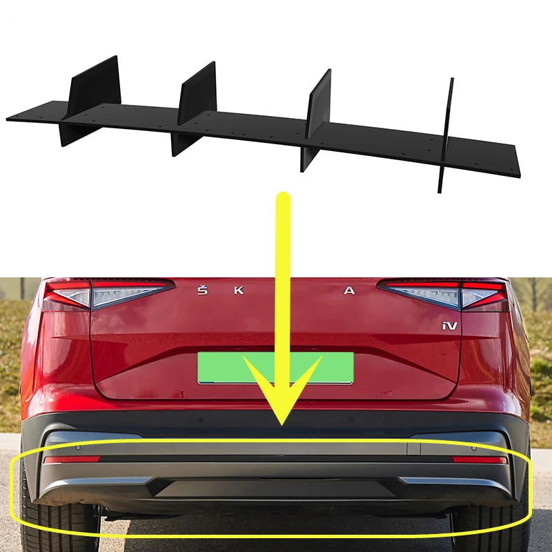 Použitie pre skod Enyaq IV 2020-2023 Rok zadného difúzora Bumper Lips Spoiler Splitter Body Kit Príslušenstvo